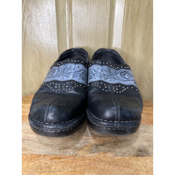 Ariat Womens Size 9.5 Black/Gray Leather Mules Clogs Ashland Western - Picture 2 of 6